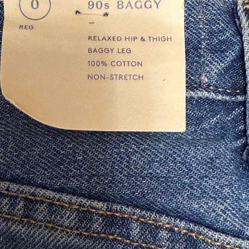 Universal Thread 90s Baggy Jeans Size 0 NWT High Rise Wide Leg Denim - Picture 3 of 8